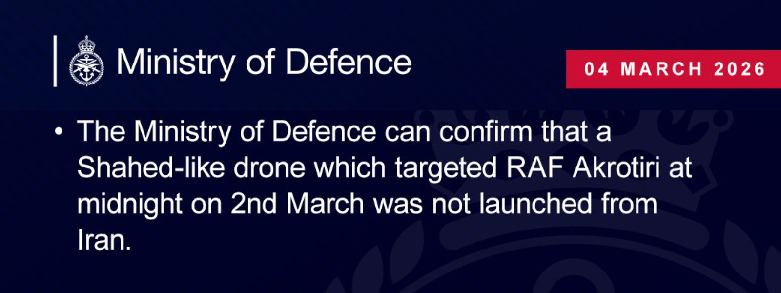 Drone That Hit Base in Cyprus Wasn't From Iran